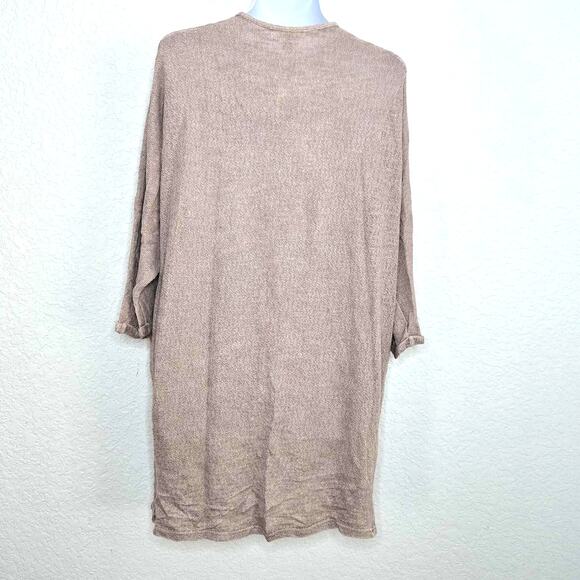 Easel Boho Hacci Knit 3/4 Sleeve Open Cardigan Sweater Size 3X NWT Lightweight - Picture 3 of 5